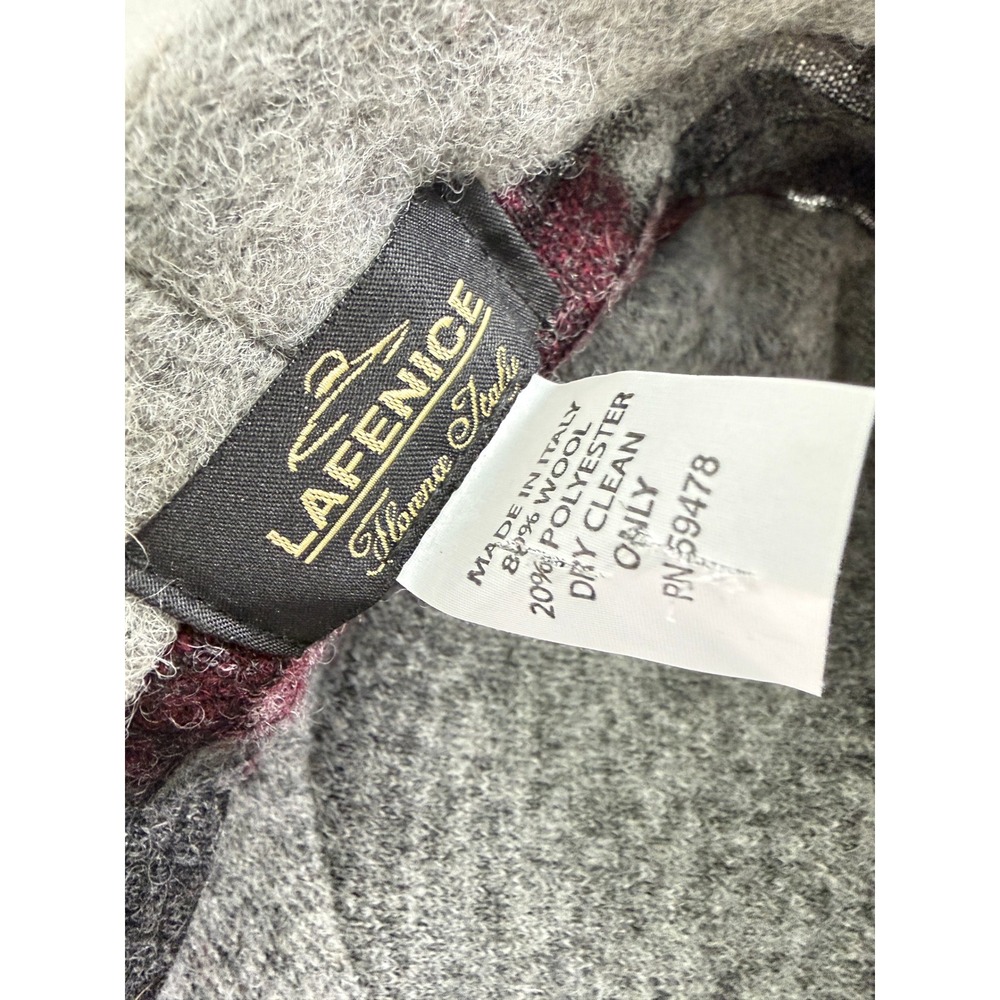 La Fenice Italy Wool Blend Felted Floral Hat Art to Wear Lagenlook Gray Burgundy - Picture 7 of 8